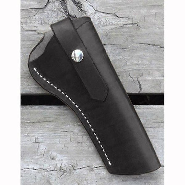 Western Cowboy Gunfighter Revolver Hölster Rig Läder Pistolhållare Steampunk Bältesväska Drop Loop LARP Kit För 6 Tums Pipa black