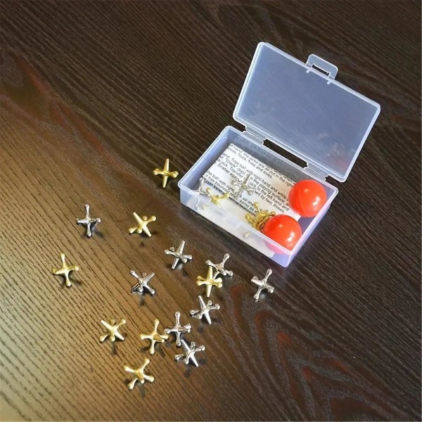 Metall Jacks-spill med ball, gammelt Jax-spill, vintage brettspill (FMY)