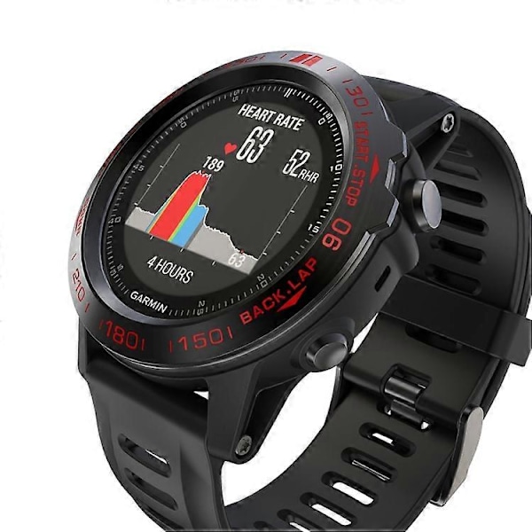 For Garmin Fenix 3/3 HR Smartklokke Stålramme, B Versjon (FMY) Black Ring Red Letter