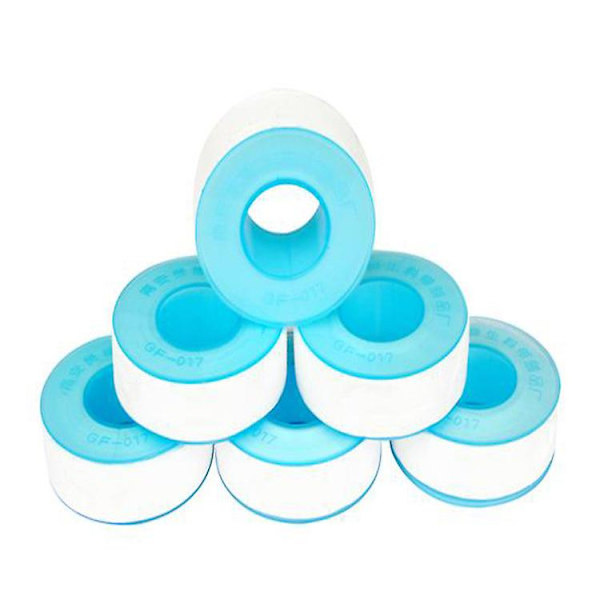 6 ruller rørleggertape, vanntett gjengetape Ptfe tetningsteip Teflon tetningsteip (20m)  (FMY)