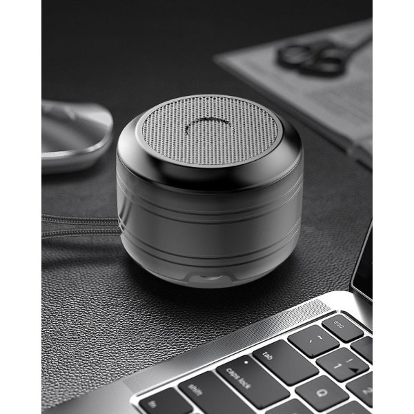 Bluetooth högtalare med stereoljud, Punchy Bass Mini-högtalare med inbyggd mikrofon, handsfreesamtal, liten högtalare. (svart) (FMY)
