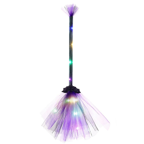 Ljuslykta Halloween Häxans Kvast Kvastar För Cosplay Kostymfest Dekoration (FMY) Purple