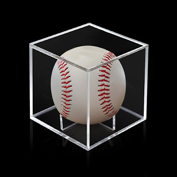 1 Stk Tennisbold Etui Transparent Kvadratisk Akryl Baseball Display Stativ Opbevaringsboks Holder Til Spiller Fan (FMY)