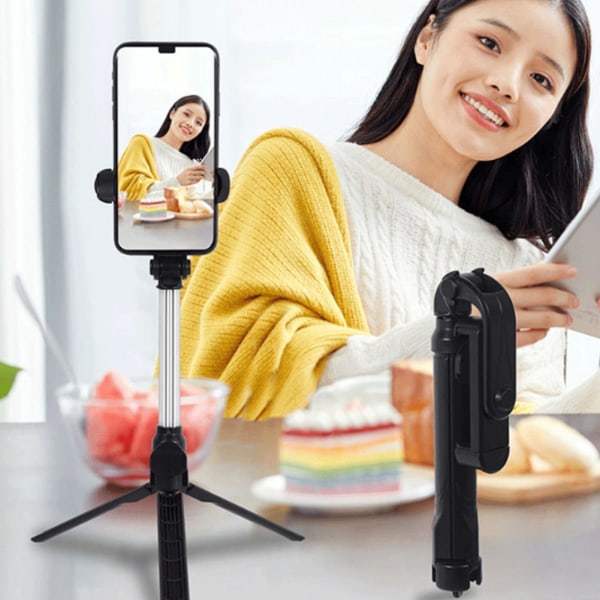 Teleskopisk folde Selfie Stick Livestreaming Universal Phone Tripod Bracket (FMY)