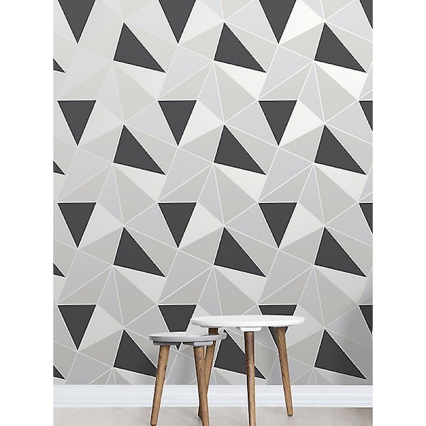 Apex Geometrisk Tapet (FMY) Black/Silver