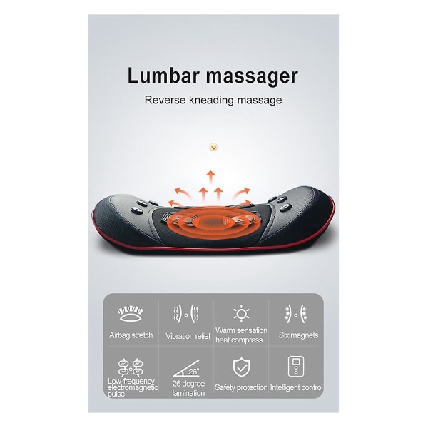 Sähköinen vyötärömassageri Lumbar Traction Ilmatyyny Ilmapallo Lumbar Spine Body Massage Vibration Reli  (FMY)