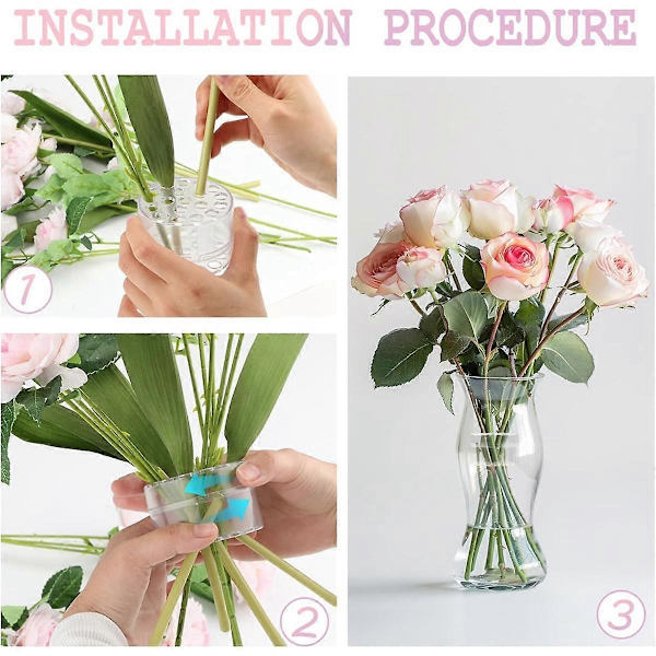 Kierteinen Ikebana-varrenpidike, Kierteinen varrenpidike kukille, 4 kpl DIY-kimppupaketti Kierteinen Ikebana-varsi (FMY) transparent