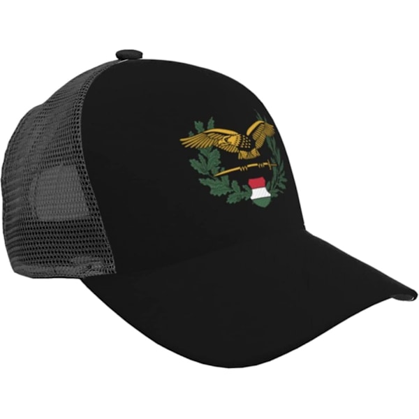 Unkari-Unkarilainen-Puolustusvoimat-Tunnus-Trucker-lippis - Verkkokangas baseball-lippis miehille ja naisille ulkoiluun BA-1081 (FMY) color1072