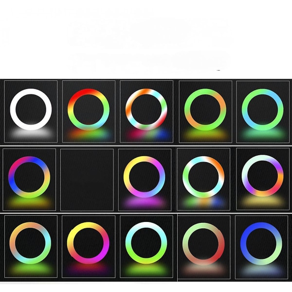 10 tommer Fill Light Rgb Lights Desktop Selfie Ring Light Led Seven Color Beauty Fill Light (FMY)