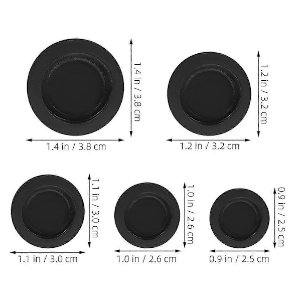 25 kpl Säästölippaan tulpat Säästöpossu Tulppa Säästöpossu Kumitulppa Pyöreä tulpan vaihto (FMY) Black 3.80X3.80X0.60CM