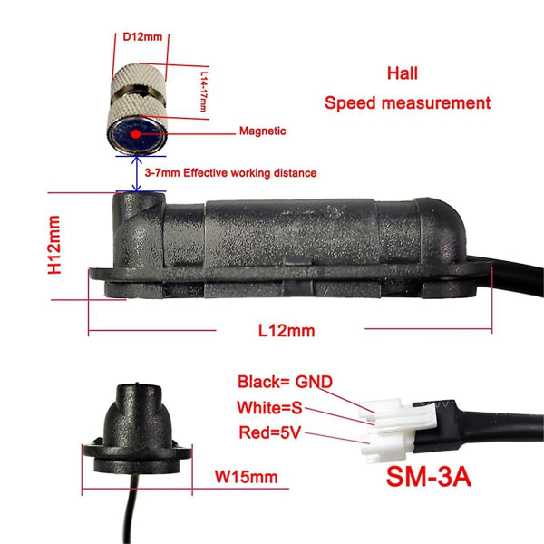 Elektrisk sykkel Kt Ekstern Hastighetssensor Kt-bs-1 Hastighetssensor, 3 Kjerner (FMY)