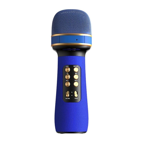 Trådløs mikrofon Professionel Karaoke Bluetooth Børn Sang Audio Integreret Blå Håndholdt Kondensator Mikrofon (FMY) Blue