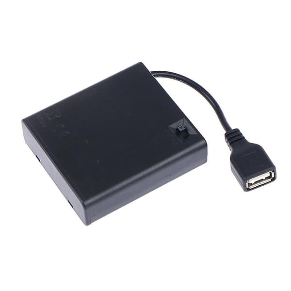 4 X Aa Usb Batteribox För 5v Led Strip Lights Usb Mini Strömkälla Shytmv  (FMY) One Size