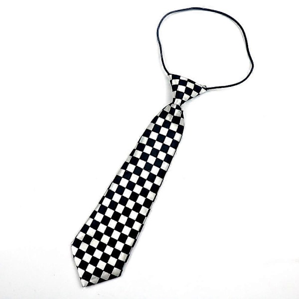Polyester Uniform Skjorte Cravat | Sort Hvid Ternet Slips | Sort Hvid Plaid Slips - Slips (FMY) NO.2