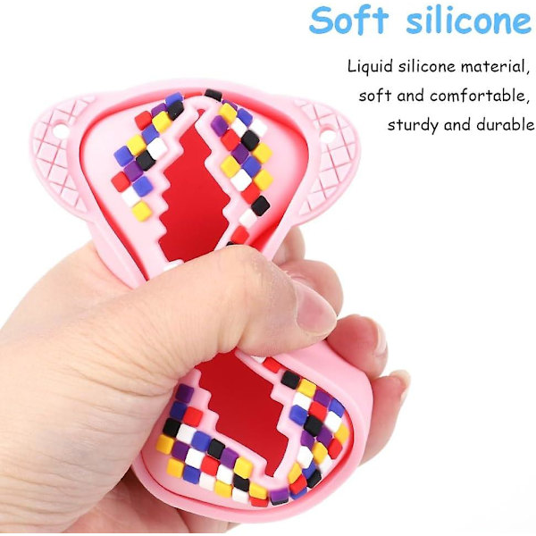 Silikonfodral för Bitzees interaktiva digitala husdjursleksak, skyddande hudfodral med snodd för Bitzee virtuella elektroniska husdjurstillbehör  (FMY) Pink