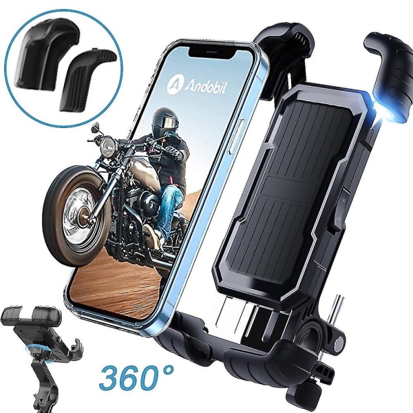 Sykkeltelefonholder 360 Rotasjon Justerbar Universal Avtakbar Monteringsklemme For Scooter Motorsykkel Motorsykkel Styre (FMY)