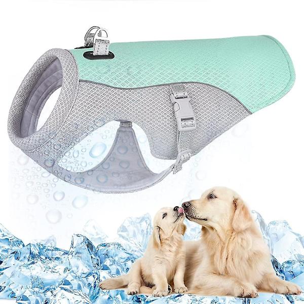 Køle Vest til Hund Justerbar Sommertøj Hund Køler Jakke Til Udendørs Vandreture, Gåture Og Camping  (FMY) Blue L