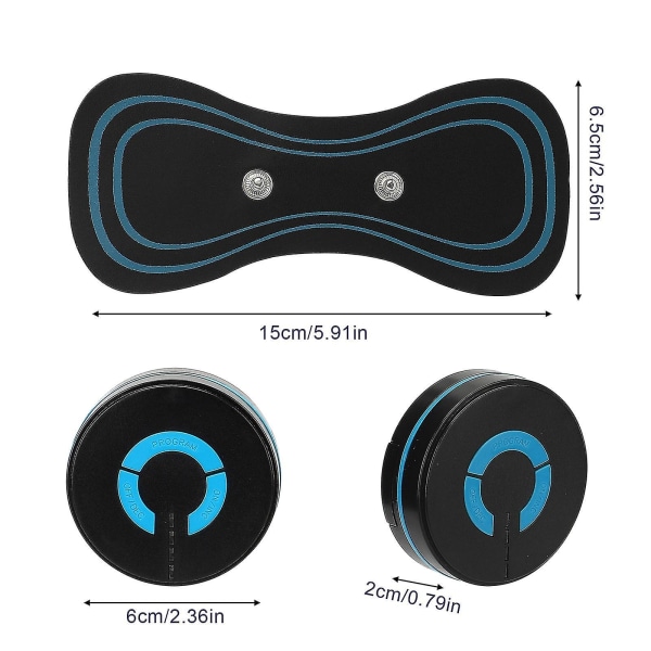 Mini Micro Strøm Ems Massasje Enhet Bioelektrisk Punkt Massasjeapparat Mini Trådløs Bærbar Ems Nakkemassasjeapparat For Smertelindring  (FMY) Charge 1 Mini Massage And 3 Patch