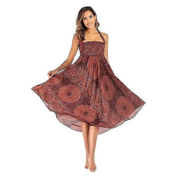 Lång Bohemisk Gypsy Boho Hippie-kjol för kvinnor (FMY) orange