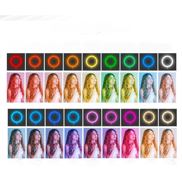 10 Inch Fill Light Rgb Lights Desktop Selfie Ring Light Led Seven Color Beauty Fill Light  (FMY)