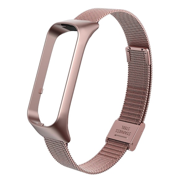 Erstatningsarmbånd for Samsung Galaxy Fit 2 Armbånd Metall Rustfritt Stål Bånd for Samsung Galaxy Fit2 R220 Smart Band (FMY) rose pink