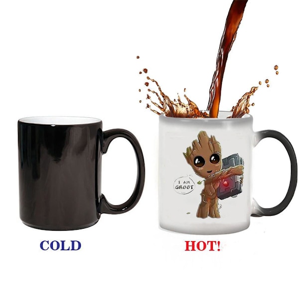 SSRGV Jag är Groot Färgväxlande Mugg Keramisk Termisk Kaffe Frukostmugg (FMY)
