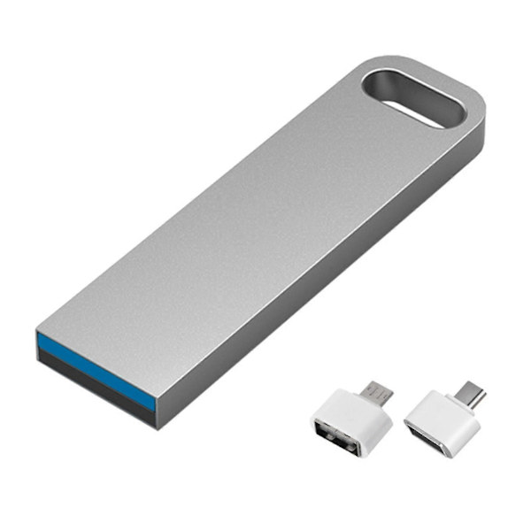 USB 3.0 Flash-stasjon 2TB Minnepinner Mini U-disk Minnepinne Bærbar U-disk med mobiltelefonadapter (FMY)