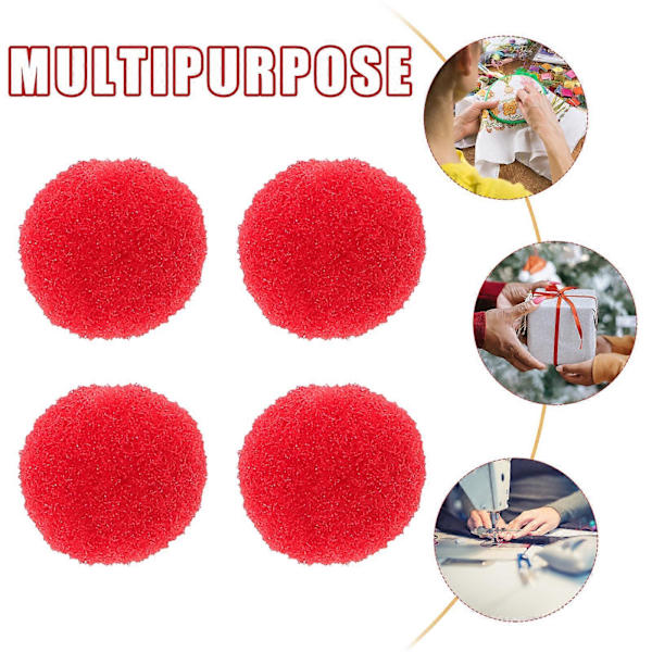 600 st Multi-användbara Pompom-bollar DIY-hantverk Pom Poms DIY-konst Röda Pompom-bollar (FMY) Red 2 1X1cm