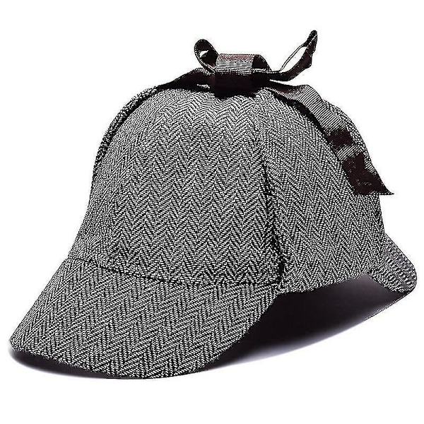 1 st Sherlock Holmes Detektiv Baskerhatt Unisex Cosplay Tillbehör (d-583-a)-r  (FMY) grey