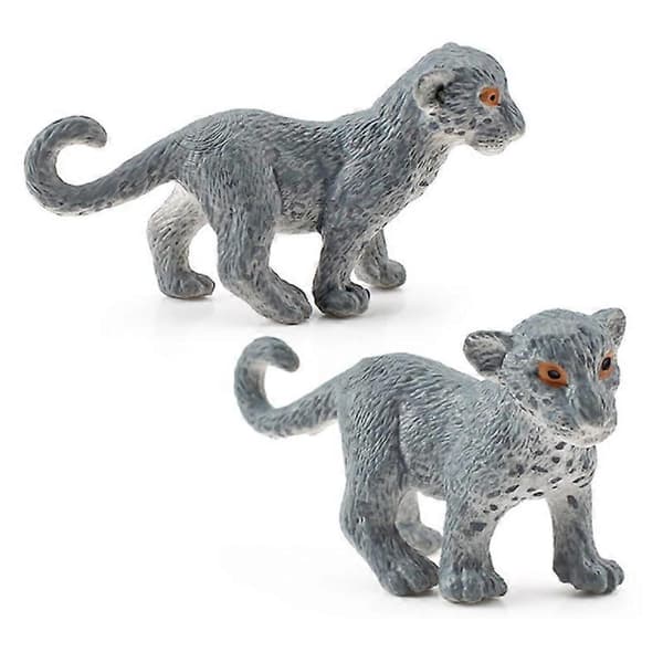 \"4stk Simulation vilda platådjur leopardmodell barn snöleopard dekorativa ornament\" (FMY)