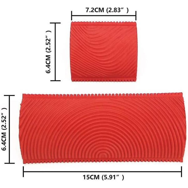 Sett med 2 Faux Wood Grain Malervals for Veggmaling, Teksturvegg, Kunstnerisk Malerverktøy - 7,6 cm - 15,2 cm (FMY)