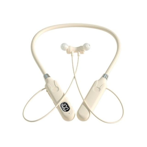 Bt-12 trådlösa Bluetooth hörlurar Hörlurar Nackband Utomhussportheadset med skärm Touch-kontroll hörlurar för musik (FMY) Skin color