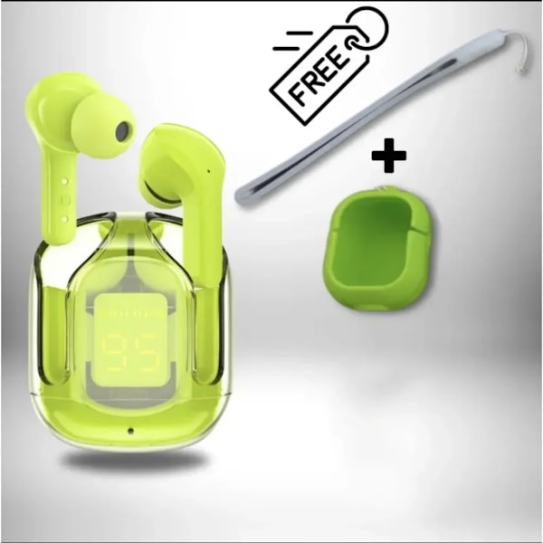 (Osta kuulokkeet, saat suojakotelon + kaulanauhan) T2 TWS -peli kuulokkeet Bluetooth 5.3 melunvaimennus HD HiFi Stereo langattomat kuulokkeet (FMY) green