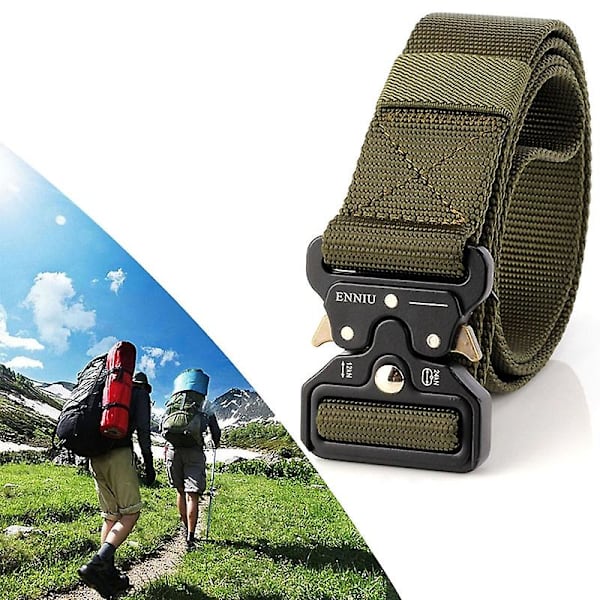 YKK 3,8 cm bred spänne utomhus casual nylonbälte (FMY) Army Green