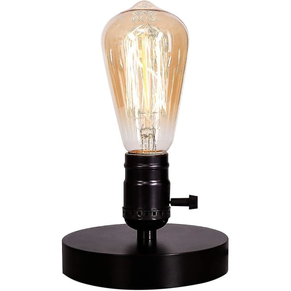 Retro sänglampshållare E26 E27 Industriell liten bordslampa med stickpropp på/av T-x (FMY)