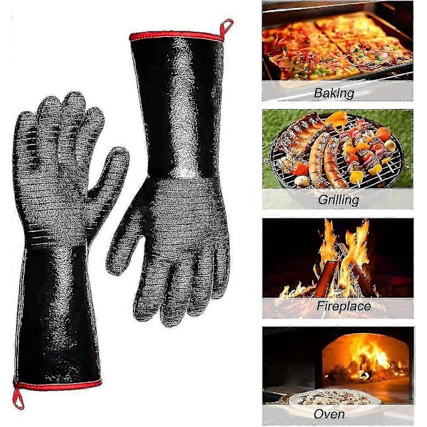 932f Extremt Värmebeständiga Handskar För Grill BBQ, Vattentäta Långärmade Pit Grillhandskar För Fritös, (FMY)