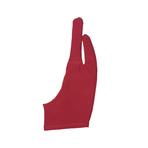Til tegnetablet Kunstnerhandske Mænd Kvinder 2 Finger Reducer friktion Højre Venstre  (FMY) Red L