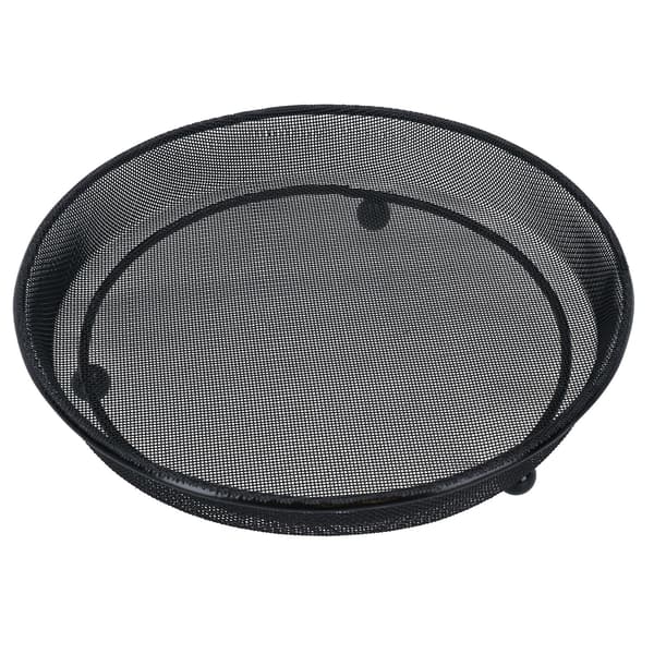 Kraftig Sort Mesh Metal Jord Vildfuglefoder Fodertrug 22cm (FMY)