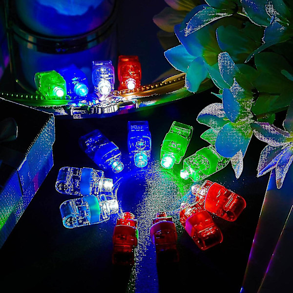 60 st Fingerljus för Barn LED Fingerljus Finger Glow Sticks för LED Ljusfesttillbehör Rave Laser Blandade Leksaker (FMY)