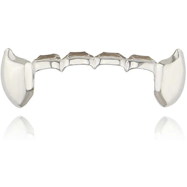 18k Guldpläterade Grillz Vampyr Dracula Tänder Grillz 2st Enkla Huggtänder Och 6 Nedre Grillz Set (FMY)