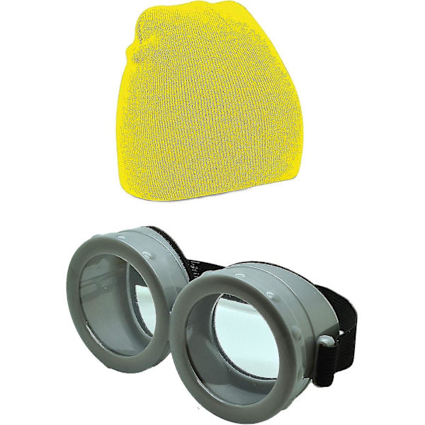 Minion Goggles Despicable Me Glasögon Goggle Ögon Glasögon Maskeraddräkt Februari2  (FMY) Beanie -Goggle Set