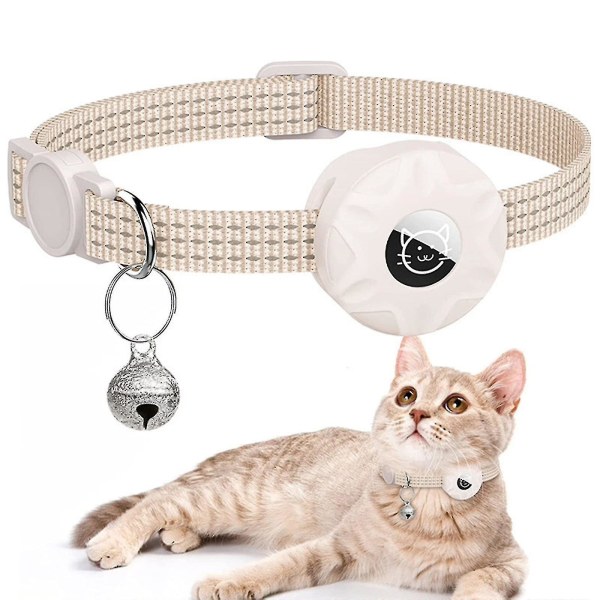 Airtag-kattehalsbånd, killingehalsbånd Breakaway Airtag-katte-gps-halsbånd med airtag-holder og klokke til kattehvalpe (FMY) black-white 2pcs