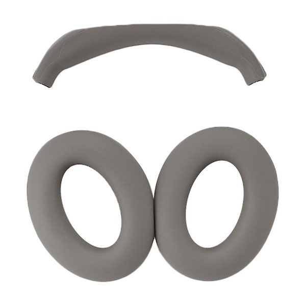 1 par silikonhörlurskuddar + 1 huvudbandsöverdrag - vitt (FMY) för Bose QC45/QC35/QC25/QC15/AE2 Grey Style A