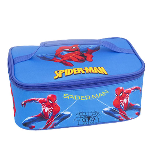 Lasten piirretty lounaslaukku Söpö eristetty lounaslaatikko Säiliö Uudelleenkäytettävä viileä lounaslaukku, Lasten koulupiknik Matkailu ulkona (FMY) Spiderman
