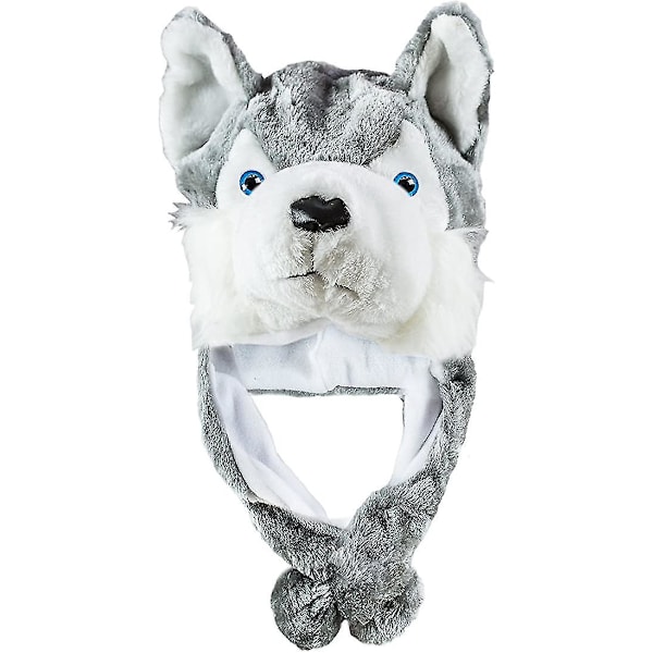 Husky Timber Wolf Plysjdyr Vinterlue Varmt Vinter (kort)  (FMY)