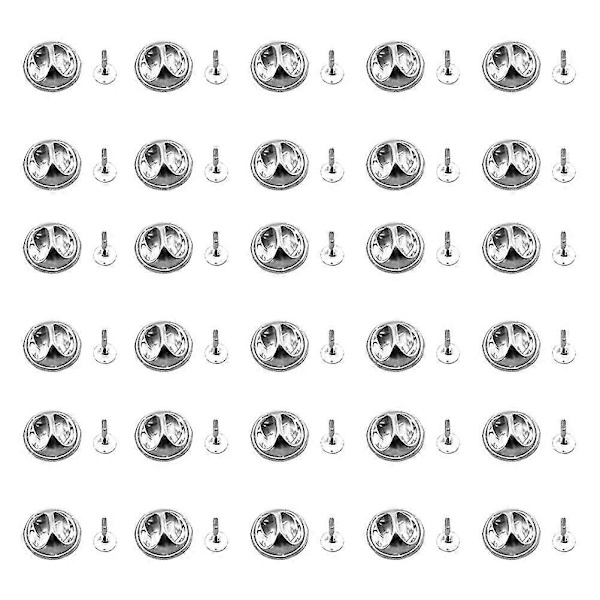 100 Set Fjärilsnål Enkel Silver Hållbar Brosch Spännen Lapel Nål Insignia Koppling Koppling Badge För DIY Hantverk (FMY)