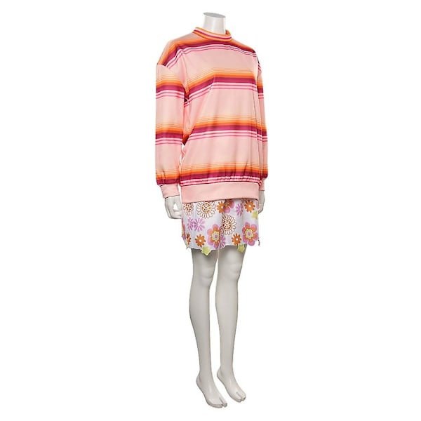 Onsdag Addams Cosplay Flickor Enid Sinclair Cosplay Kostym Skjorta Kjolar Outfit Halloween Karneval Dräkt För Kvinnor Rosa Ryggsäck (FMY) Socks L