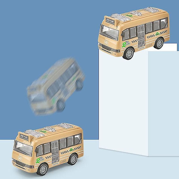 Cartoon Inertia Pull Back Bus Model Kan Öppna Dörren Barn Stad Buss Skolbuss Bil Leksak Present Pojkar Flickor Lekhus Leksak  (FMY) Red