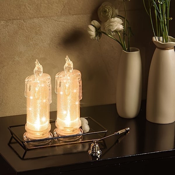 2/3-pack Flamlösa LED-ljus - Batteridrivna, Gap Column Design, Perfekt för Familjesammankomster, Ljusmiddagar, Alla hjärtans dag,  (FMY) 3pcs