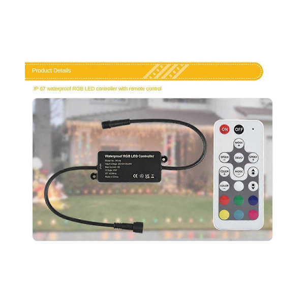 RGB LED-kontroller Dimmer LED-kontroller DC12-24V, RGB fargerik LED-lys med lyslistlampe-kontroller Dimmer (FMY) Black